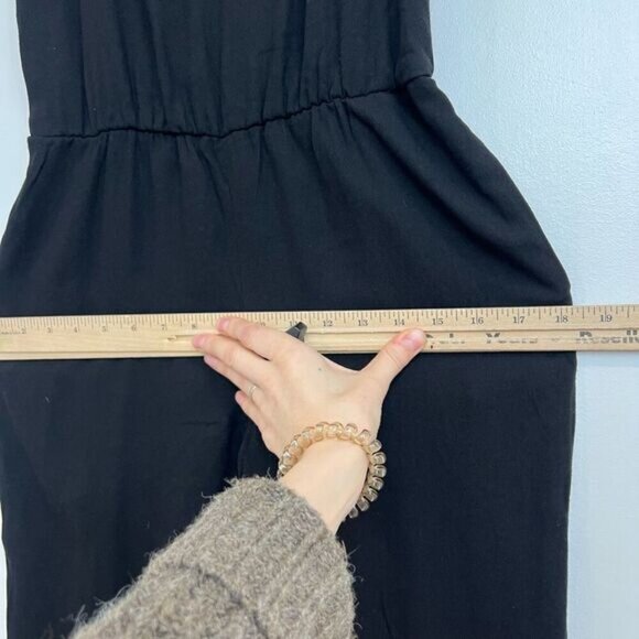 Zara Womens TRF Black Ribbed Jumpsuit Sleeveless Size Small Pockets One Piece - Picture 7 of 11